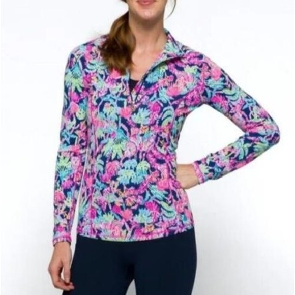 Lilly Pulitzer Other - NEW LILLY PULITZER Oyster Bay Navy PJ Knit Button Up Long Sleeve Top (Size XXS)